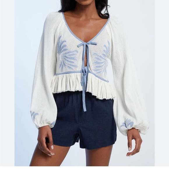 Free People Tops - Free People Lookout Long Sleeveless Lightweight Top Blouse Large